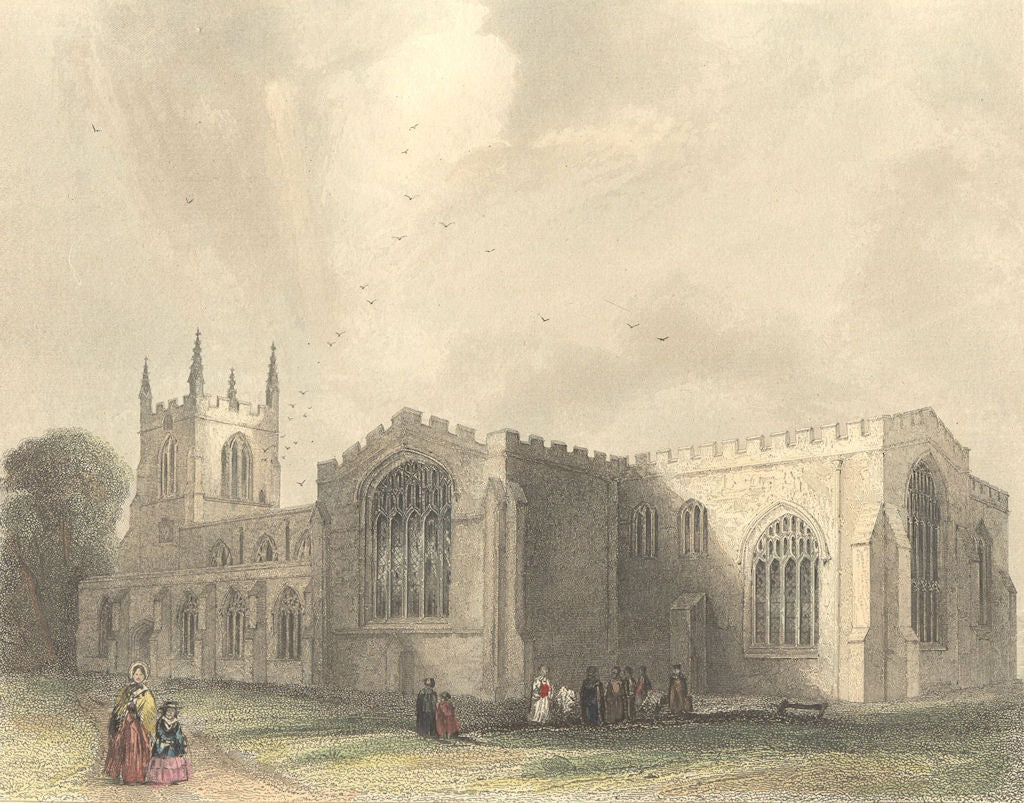 WALES. Bangor Cathedral SE view 1850 old antique vintage print picture